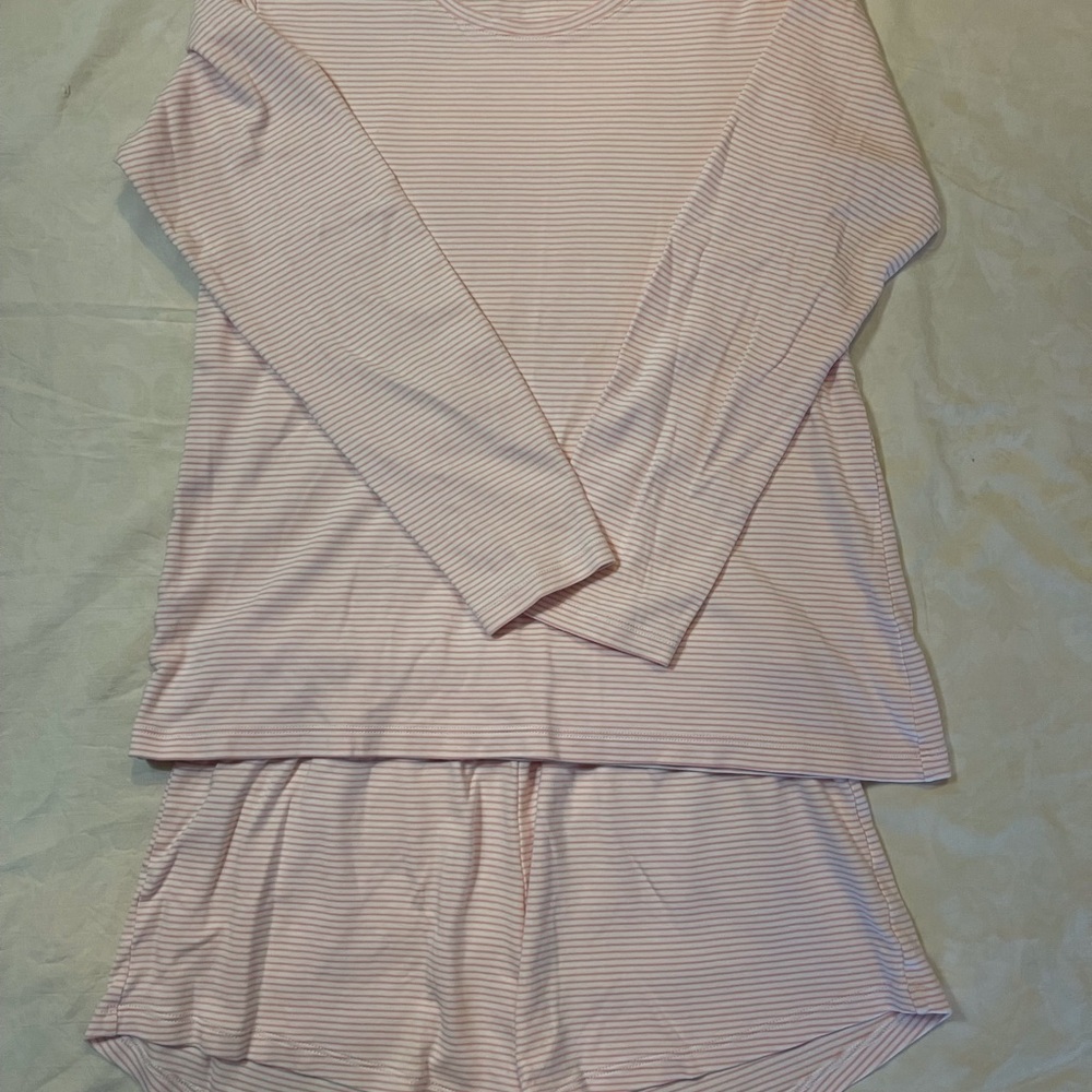 Soft Pink Striped Pajama Set